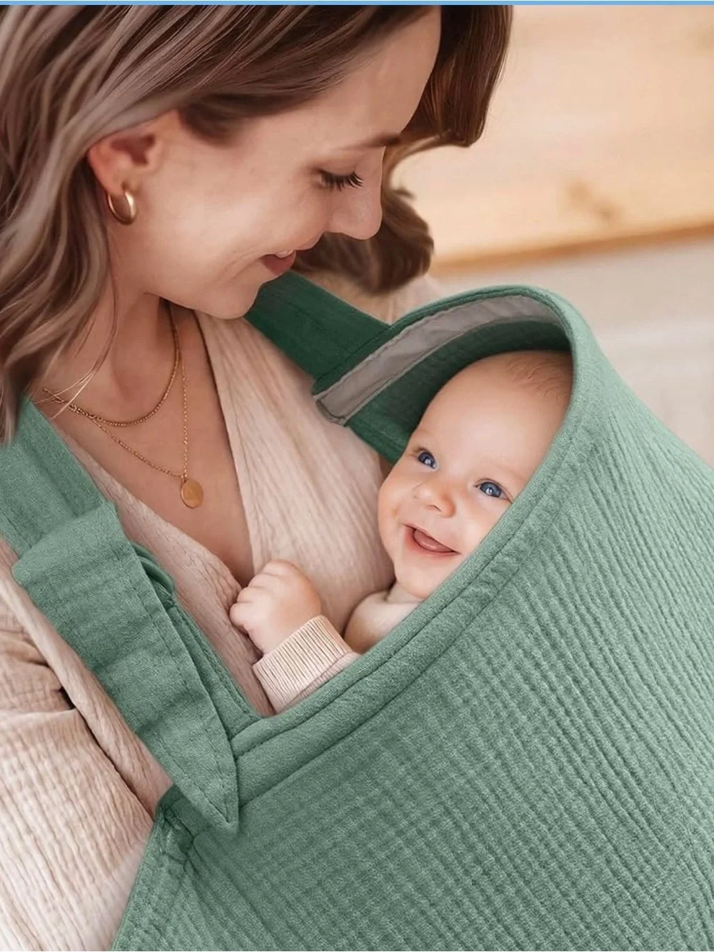 Soft Sage Muslin Nursing Cover